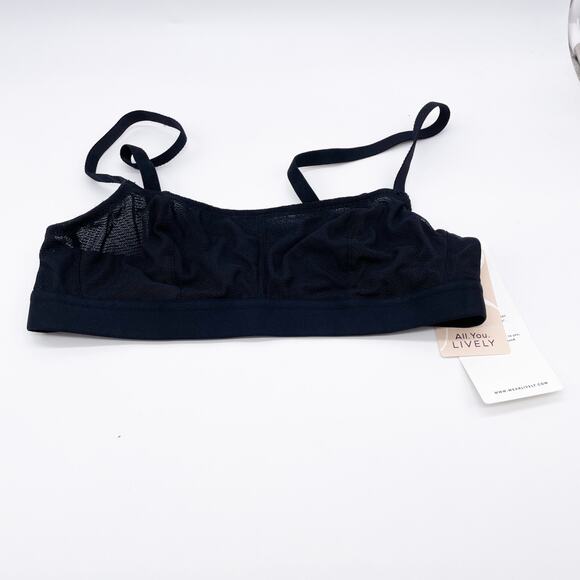 Lively Women's Black Mesh Bralette Size S Soft & Adjustable Wireless Design - Picture 1 of 7